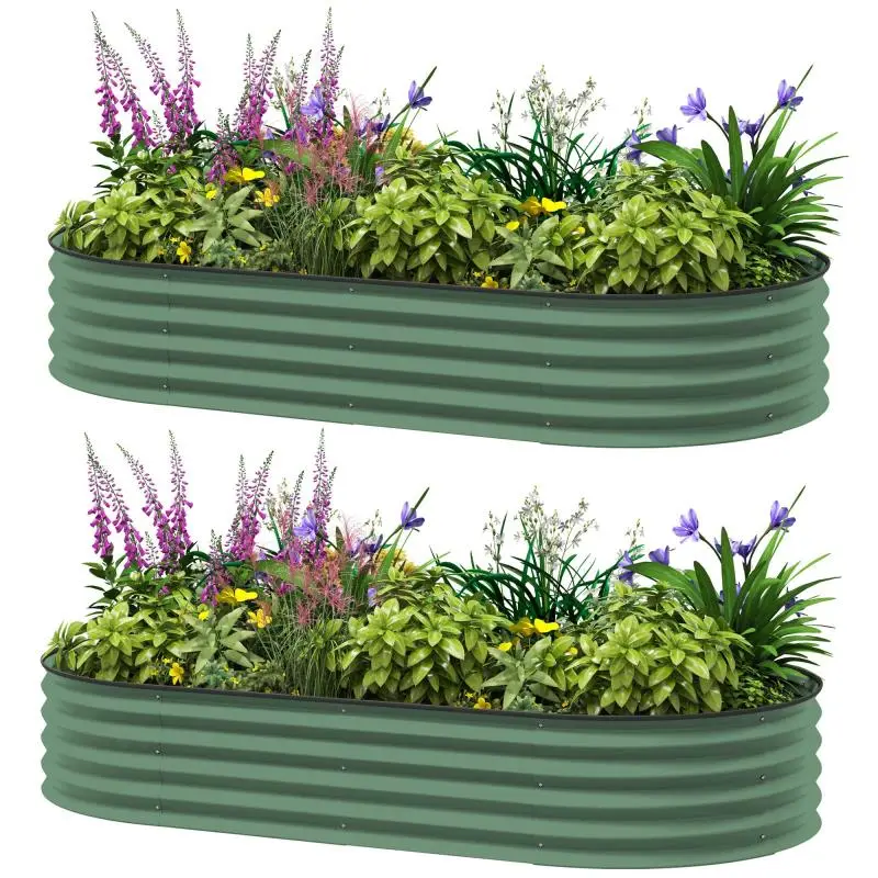 Raised Garden Beds, 181 × 93 × 30 cm, Set of 2