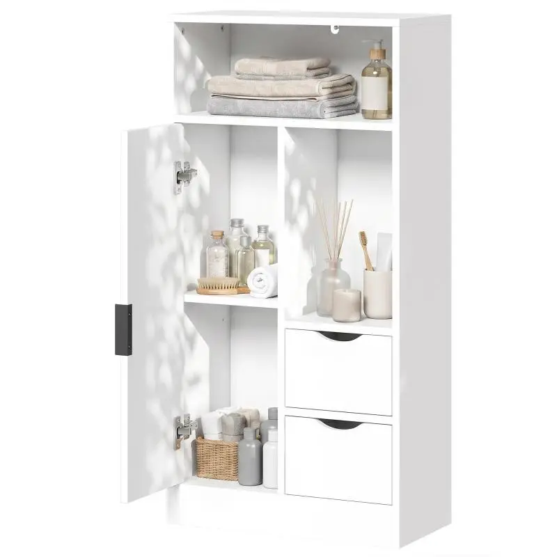 Slim Bathroom Cabinet with Drawers, 50 × 25 × 100 cm