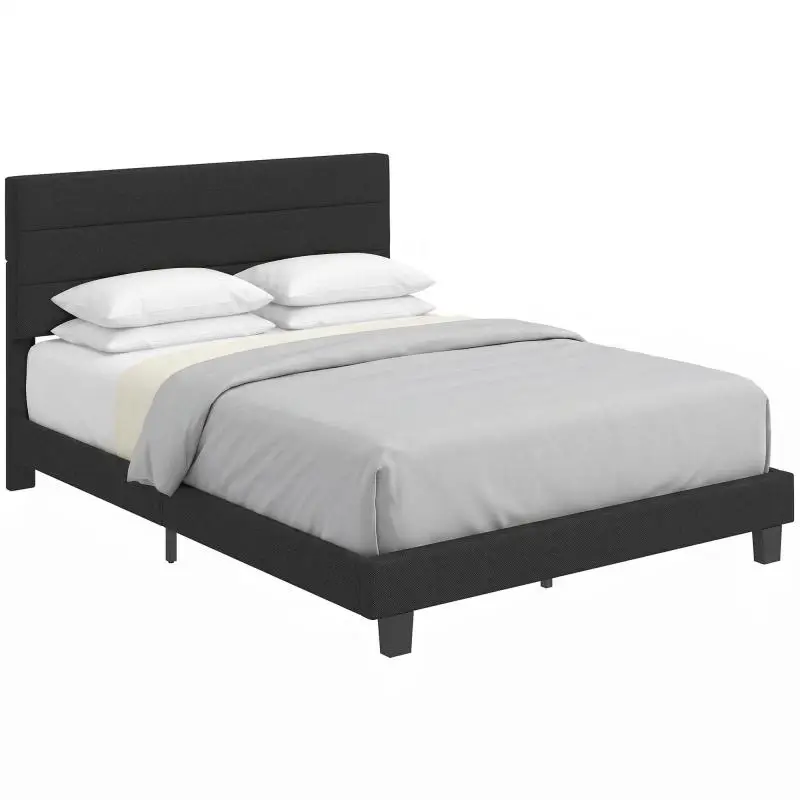 Double Bed Frame, 164 x 208 cm, Black