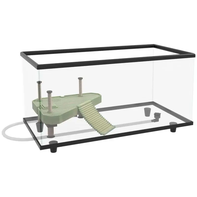 50L Turtle Aquarium with Platform and Thermometer
