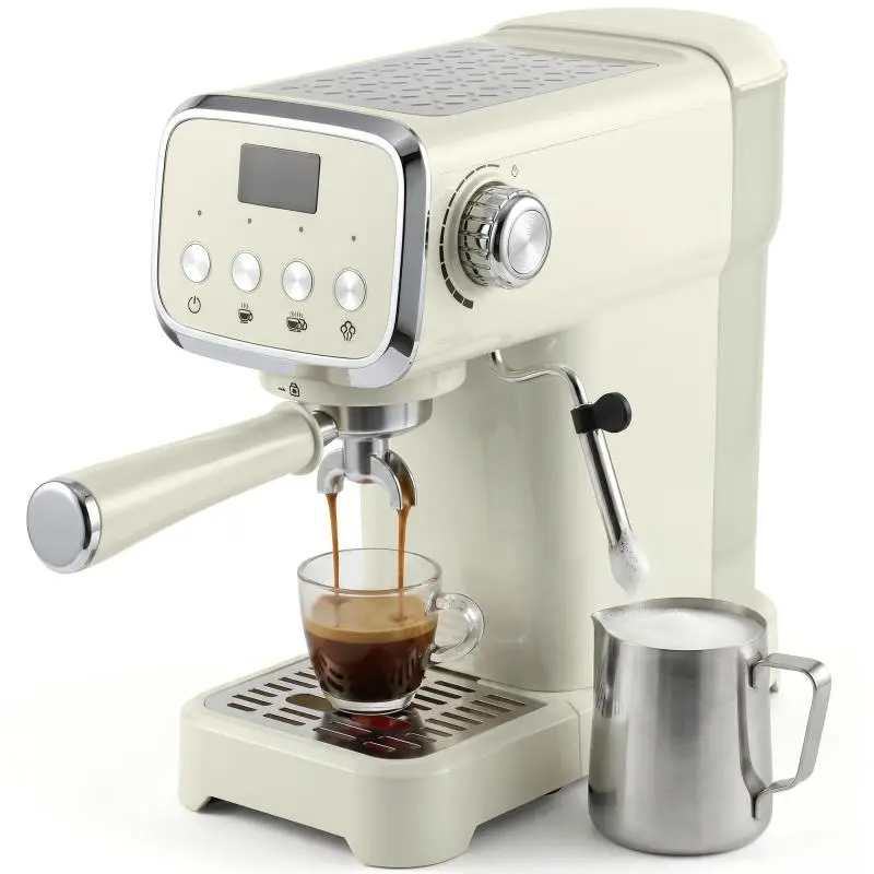 20 bar portafilter espresso machine with milk frother and 1.2L removable water tank for espresso