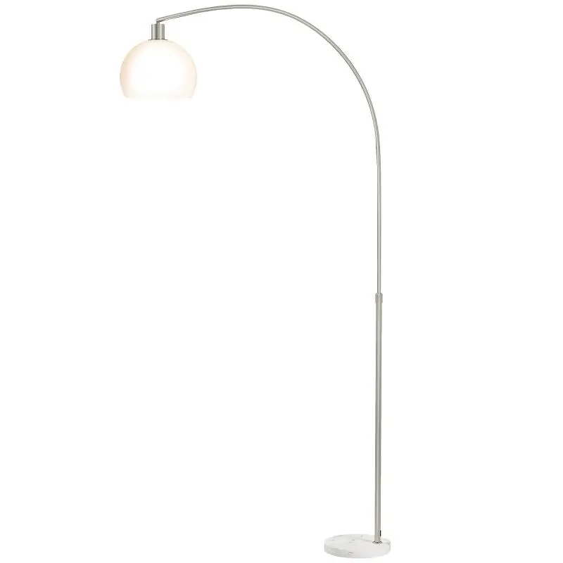 Curved Floor Lamp with Foot Switch, White