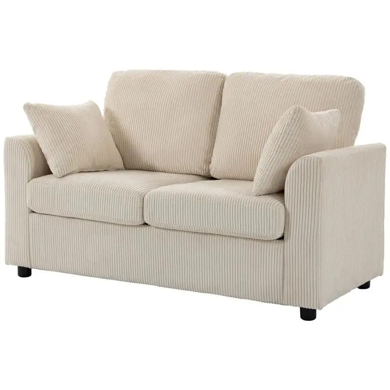2-Seater Corduroy Sofa, Beige