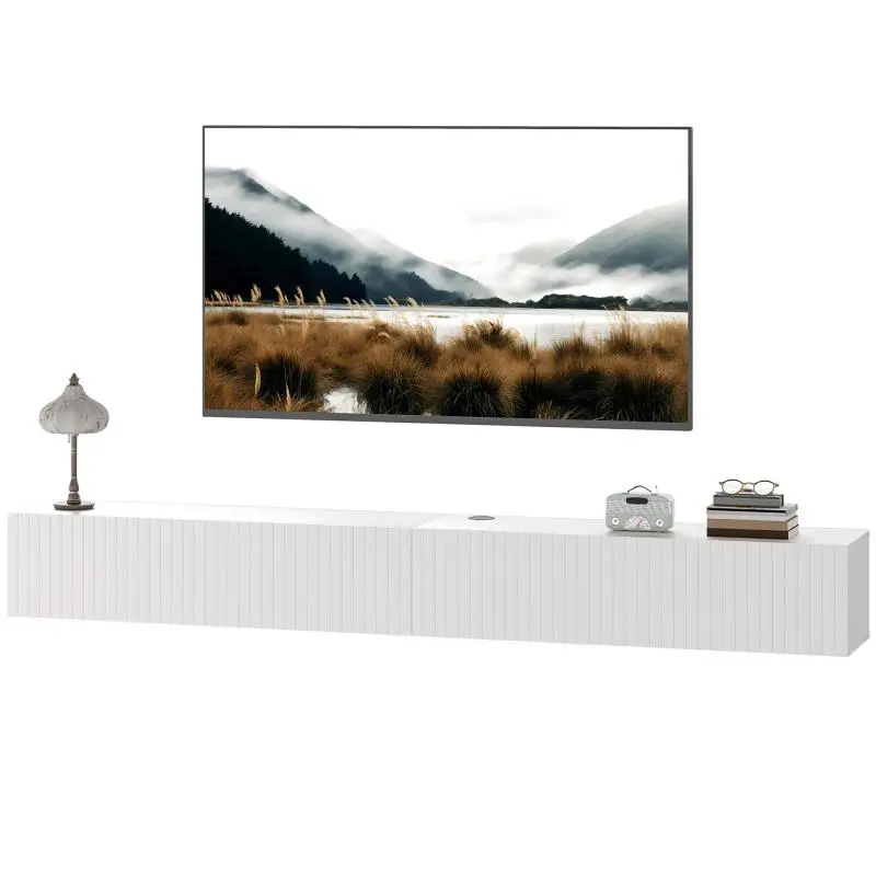 Wall-Mounted TV Unit, 180 cm, White