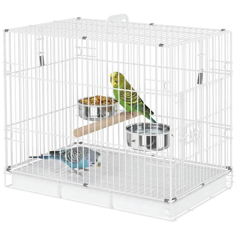 Foldable Travel Bird Cage with Perch and Bowls