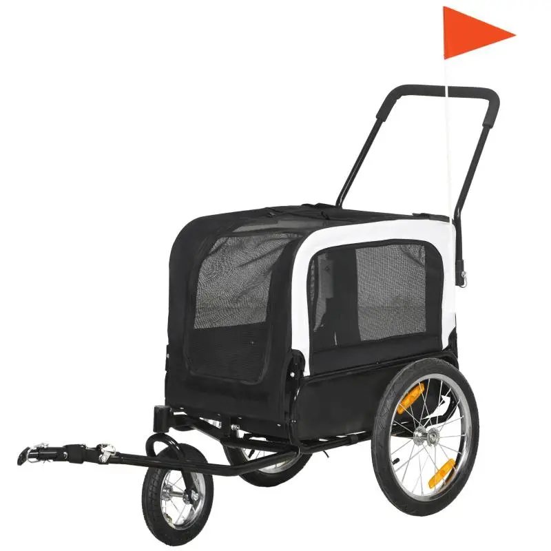 2-in-1 Pet Bike Trailer and Jogger, Black