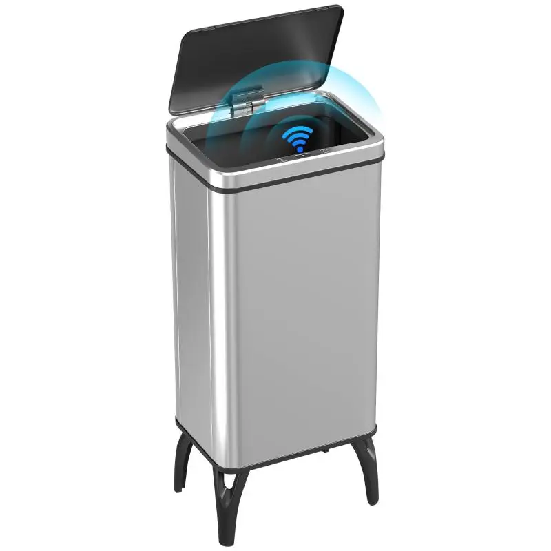50L Automatic Kitchen Bin, Stainless Steel, Silver