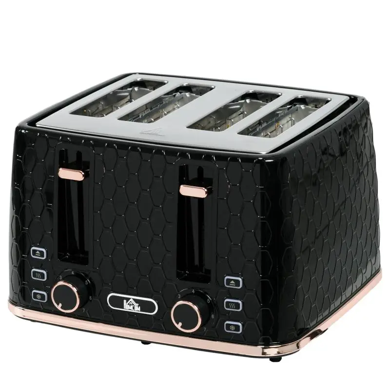 4-Slice Toaster with 7 Browning Levels, Black