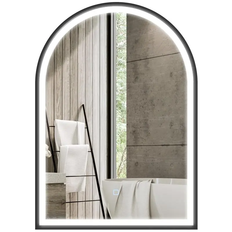 Arched Bathroom Mirror with LED Light, 50 × 70 cm