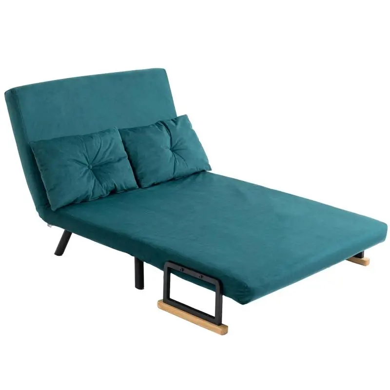 Convertible 2-Seater Sofa with Adjustable Backrest, Teal