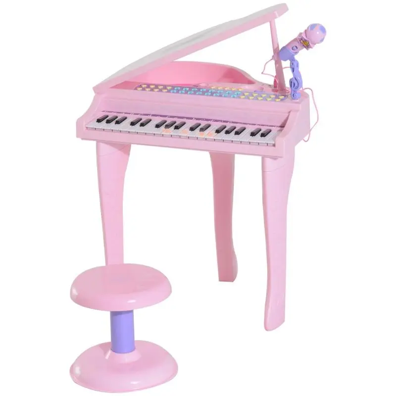 Children’s Electric Piano with 37 Illuminated Keys, Pink
