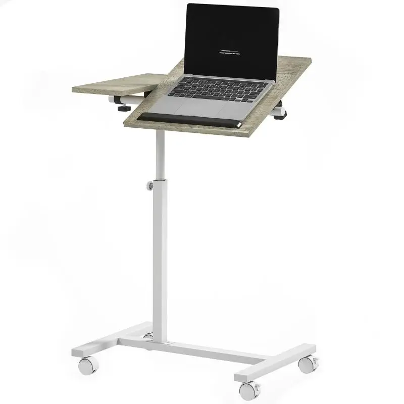 Height-Adjustable Side Table with Wheels