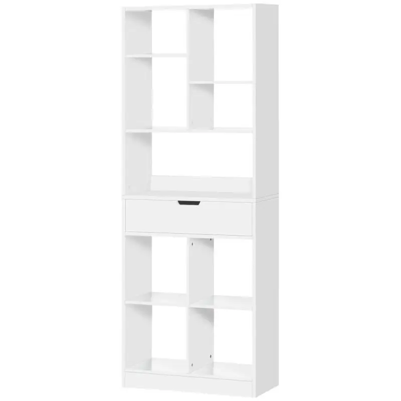 Wooden Shelving Unit with 1 Drawer and 9 Compartments