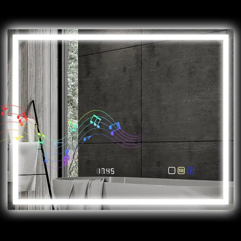 LED Bathroom Mirror with Bluetooth, 80 × 100 cm