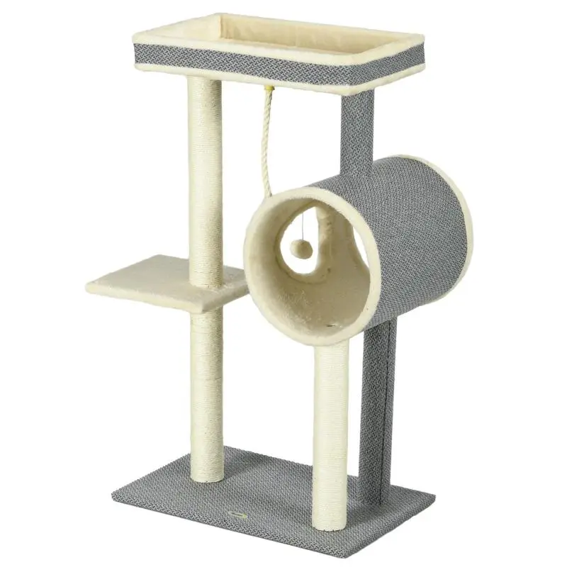 Cat Tree with Cave and 2 Platforms, 104 cm