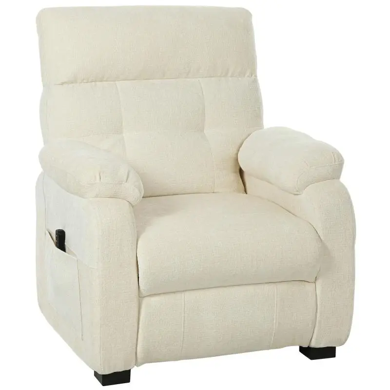 Recliner Armchair with Footrest, White