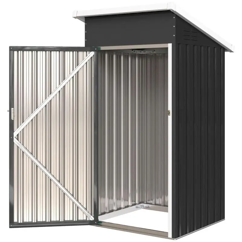 Metal Garden Shed, 107.5 × 91 × 185 cm, Grey
