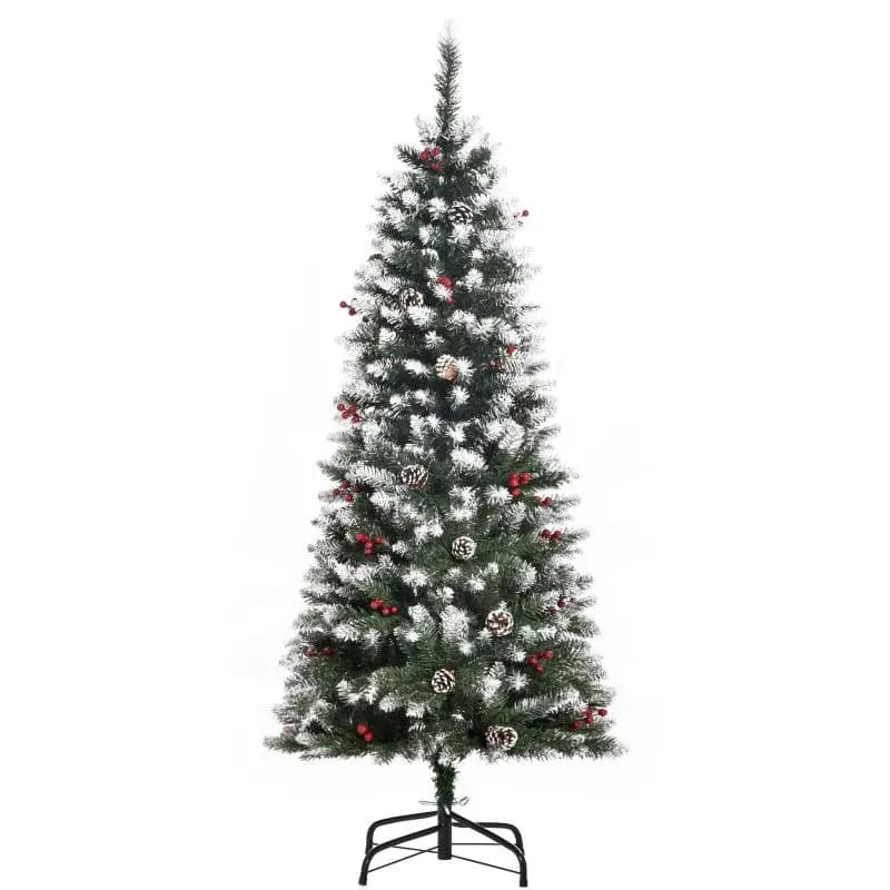 Artificial Snowy Christmas Tree with Berries, 150 cm