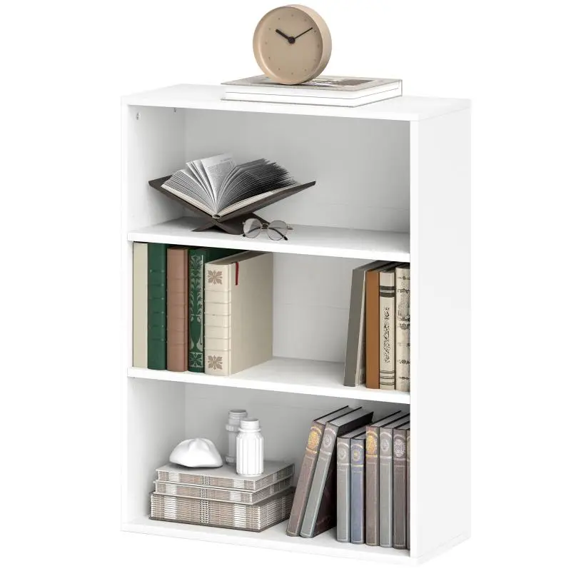Bookcase with 2 Adjustable Shelves, White