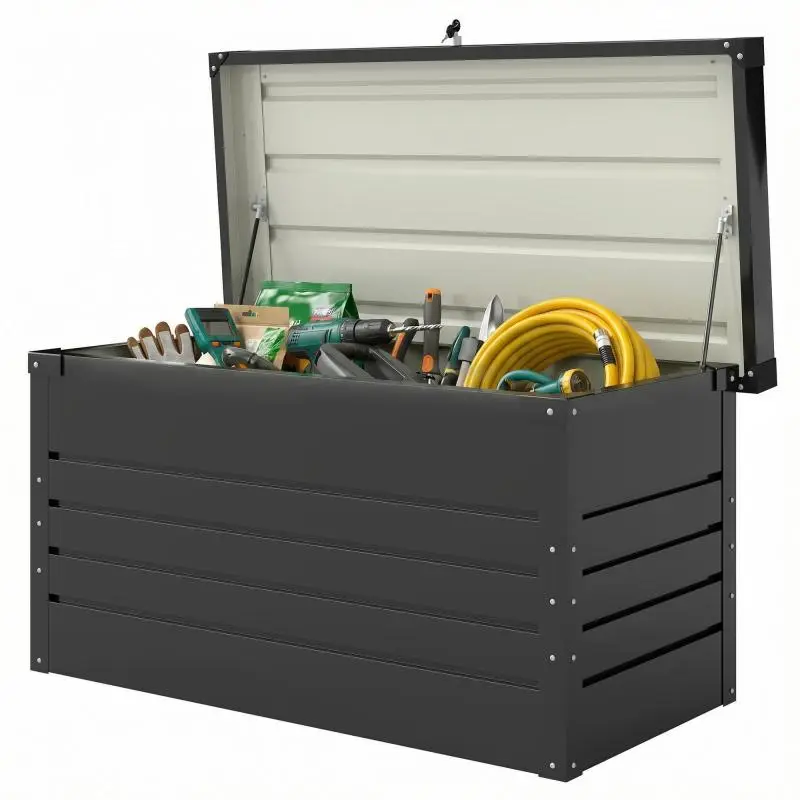 Metal Garden Storage Box 350 L, Grey