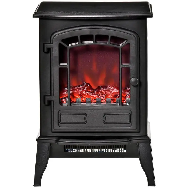 Electric Fireplace with Flame Effect, Black