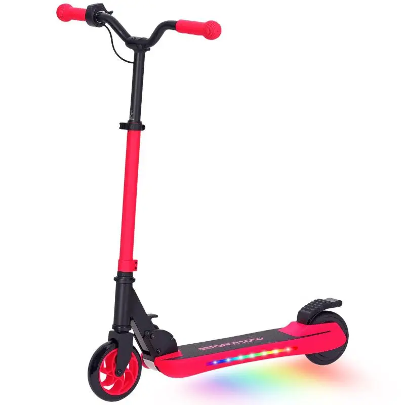 Folding Electric Scooter for Ages 6+, 120W Motor, 6km Range, Max Speed ??10km/h, 5 inch-5.5 inch Wheels, Adjustable Height, Red