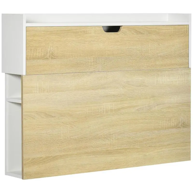 Wall-Mounted Folding Desk with Storage Shelves
