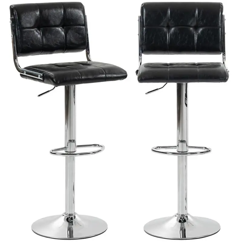 Set of 2 Height-Adjustable Bar Stools