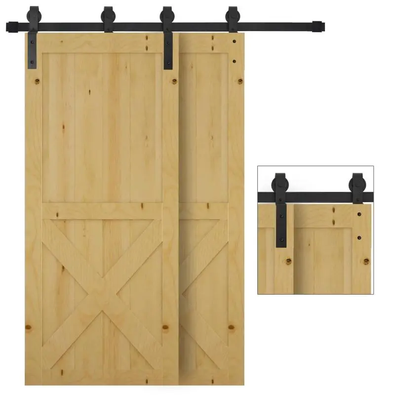 Sliding Barn Door Hardware Kit, 2 m, Black