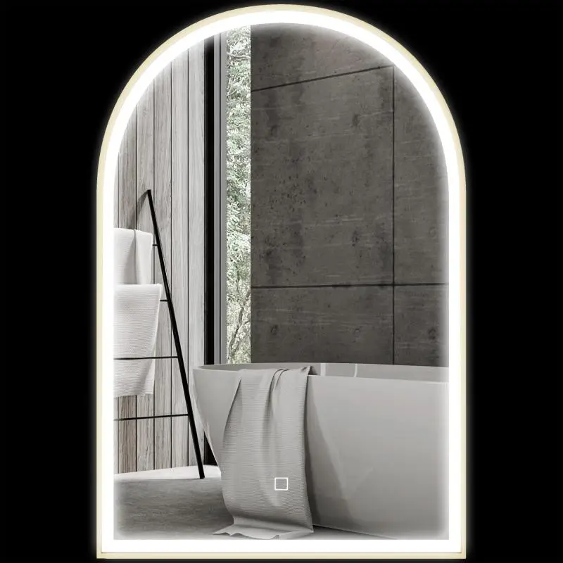 Wall-Mounted LED Bathroom Mirror, 90 × 60 cm