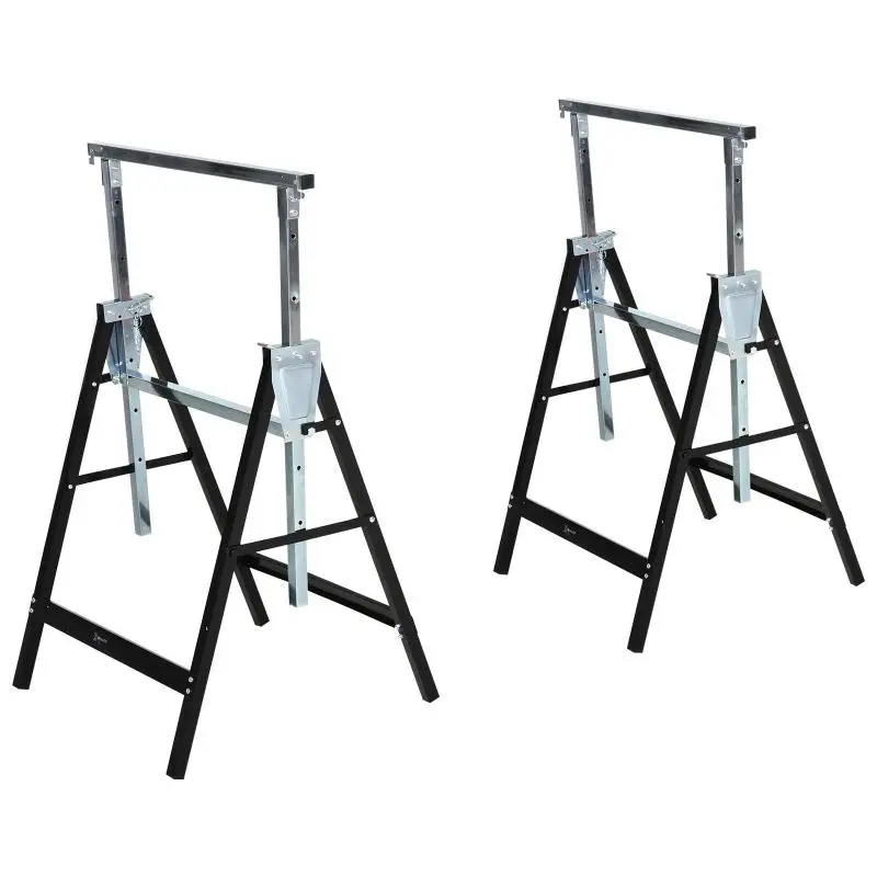Height-Adjustable Foldable Sawhorse Set, 200 kg