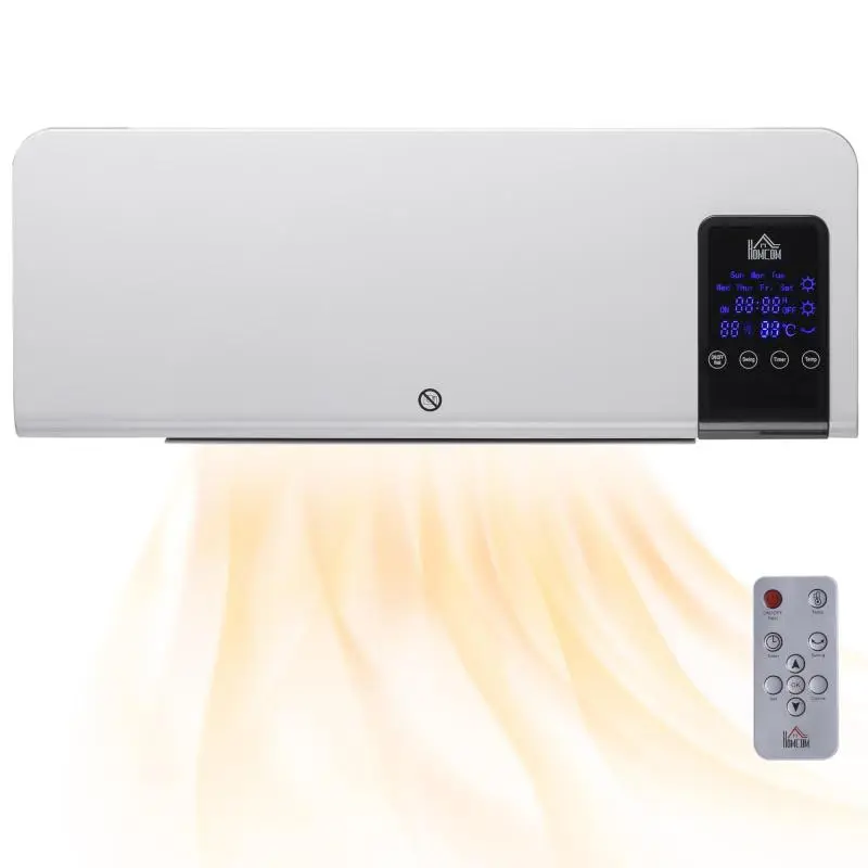 Wall-Mounted Oscillating Fan Heater, 2000W