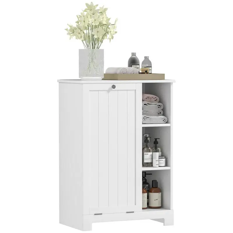 Bathroom Cabinet with Laundry Basket, 60 cm