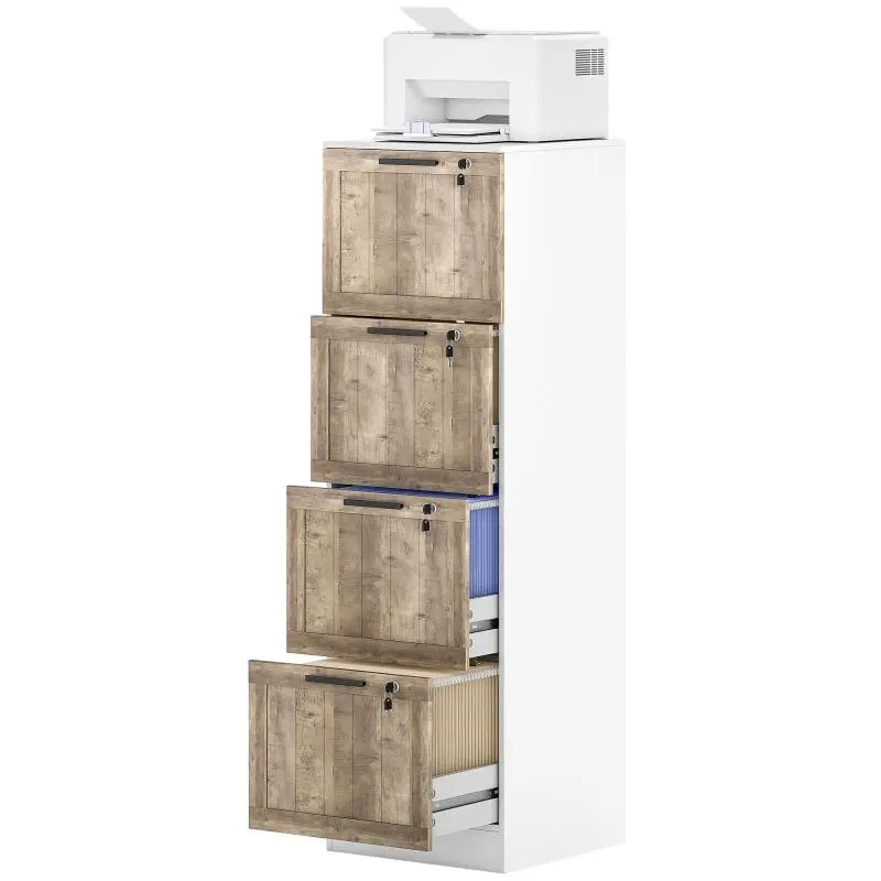 Desk Chest with 4 Drawers and Lock