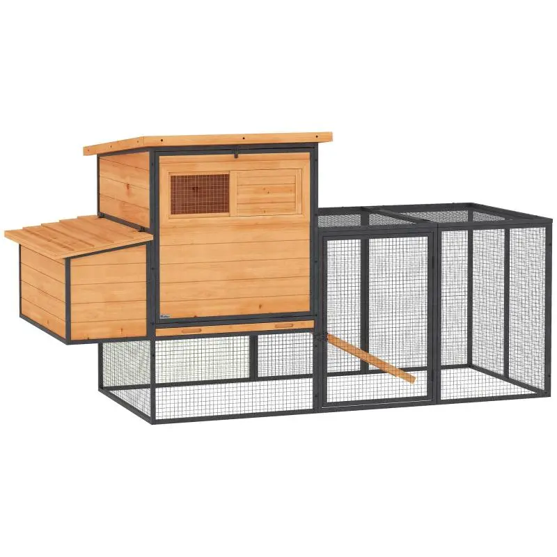 Wooden and Steel Chicken Coop with Run