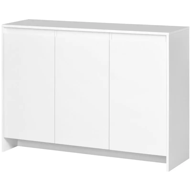 3-Door Sideboard with Adjustable Shelves, White