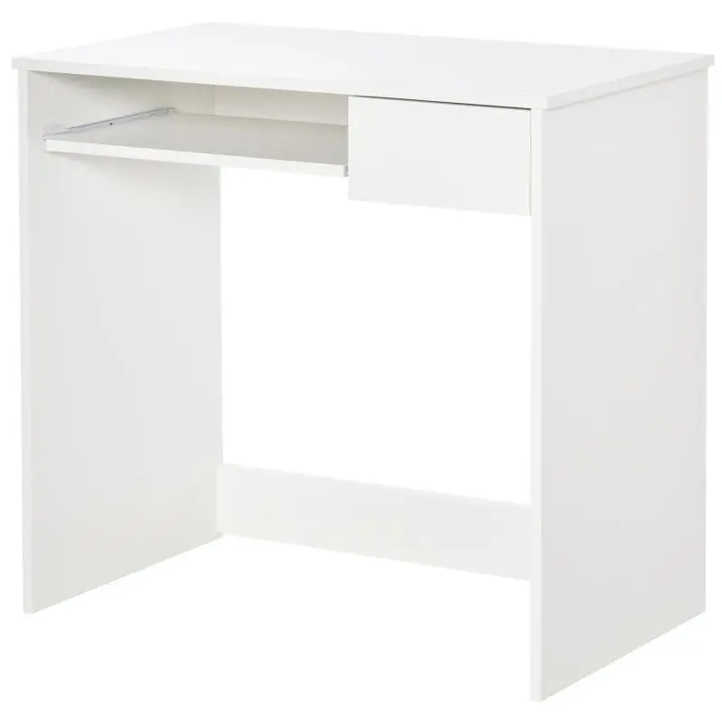 Office Desk with Keyboard Tray and Drawer, 80 cm, White