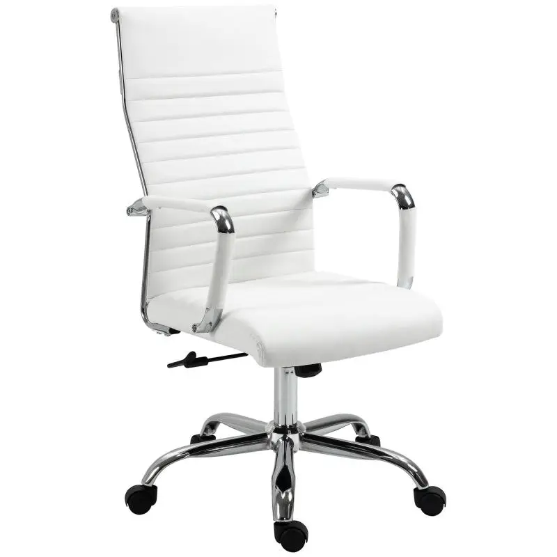 Ergonomic Faux Leather Office Chair, White