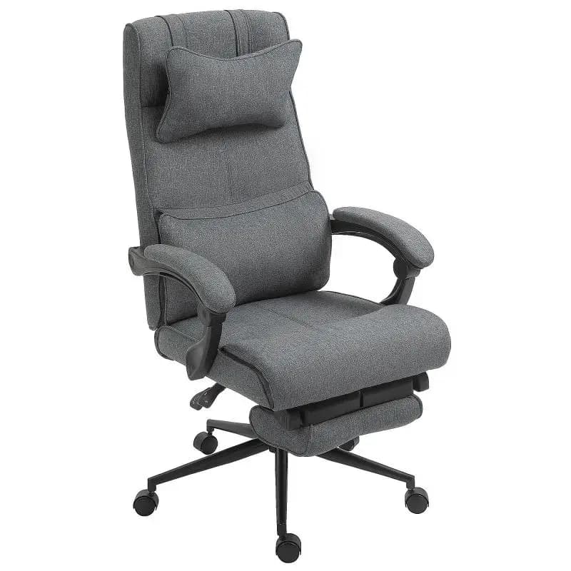 Ergonomic Office Chair with Footrest, Grey