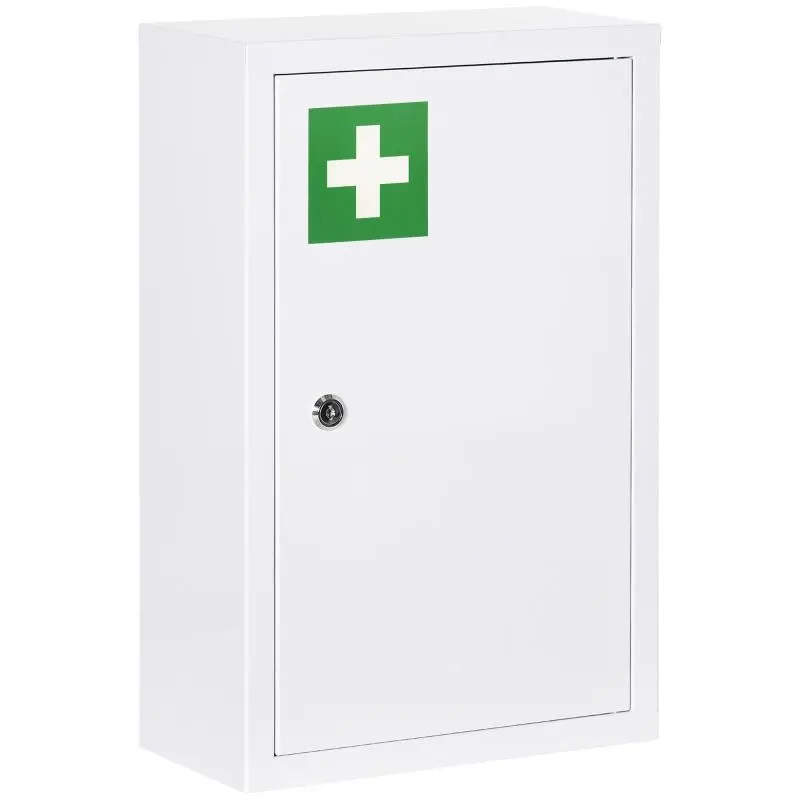 Lockable Medicine Cabinet with 3 Shelves