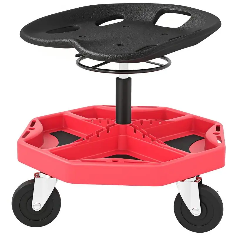 Mobile Workshop Stool with Magnetic Tray and Wheels