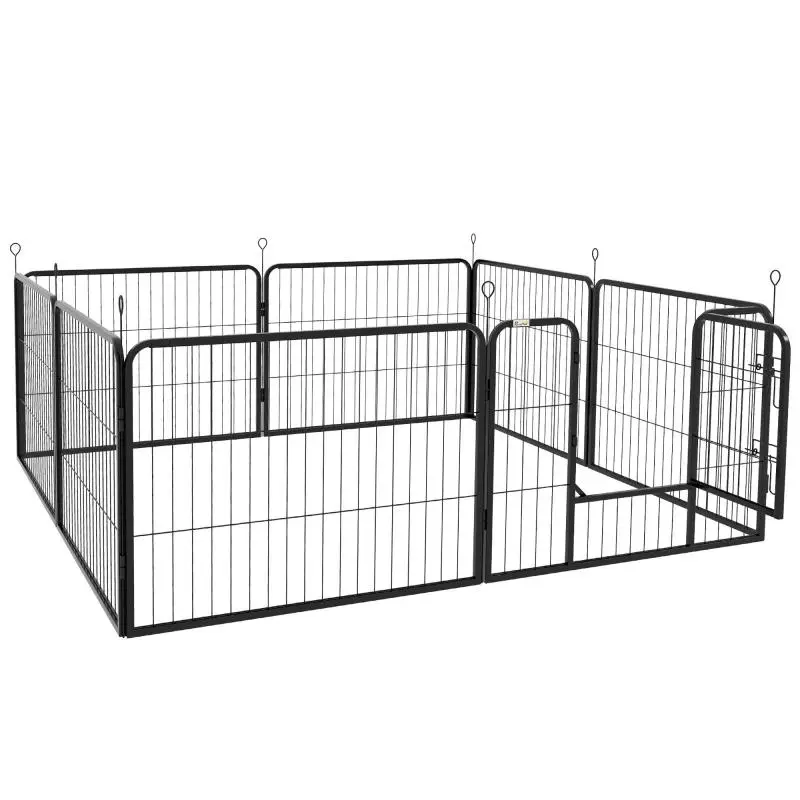 Foldable Puppy Playpen with Lockable Door, 8 Panels