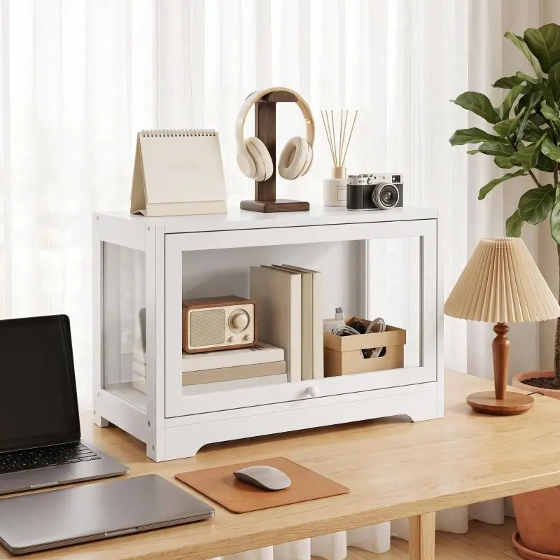 Acrylic Display Case for Collections with Hinged Door for Decorative Figures 59x30x40 cm White