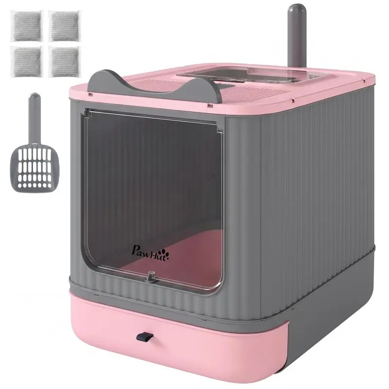 Covered Cat Litter Box with Top Exit, Size M