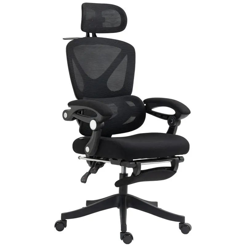 Ergonomic Office Chair with Adjustable Headrest, Black