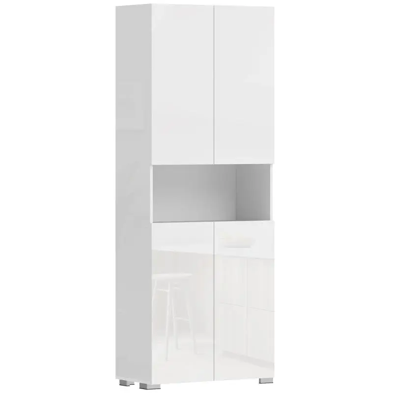 Kitchen Storage Cabinet with 4 Doors, 180 cm, White