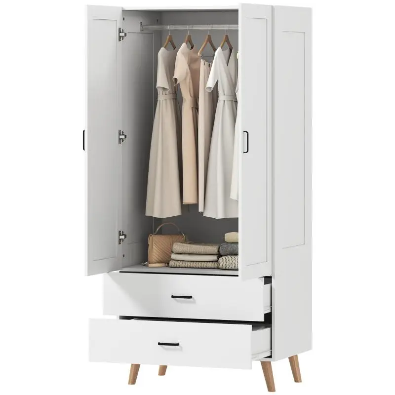2-Door Wardrobe with 2 Drawers