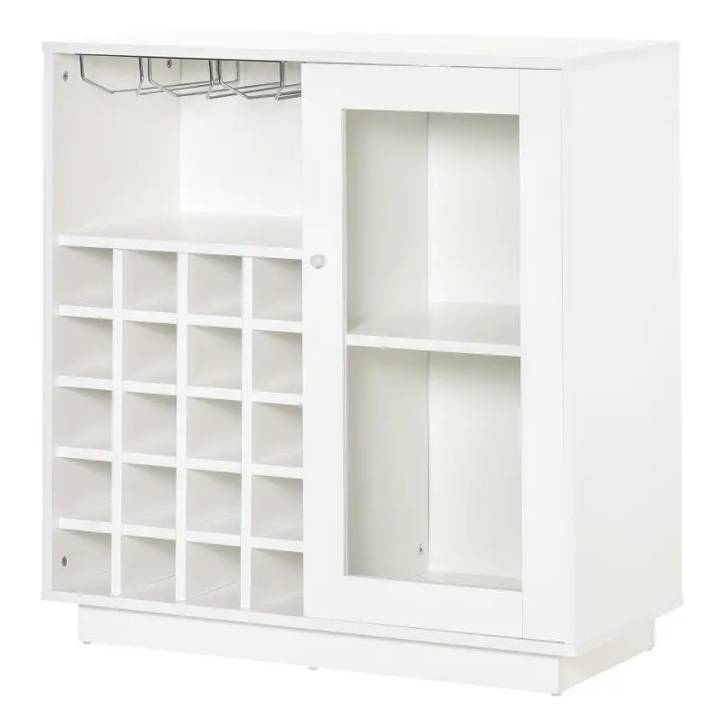 Wine Cabinet with Glass Holder, 20-Bottle Capacity
