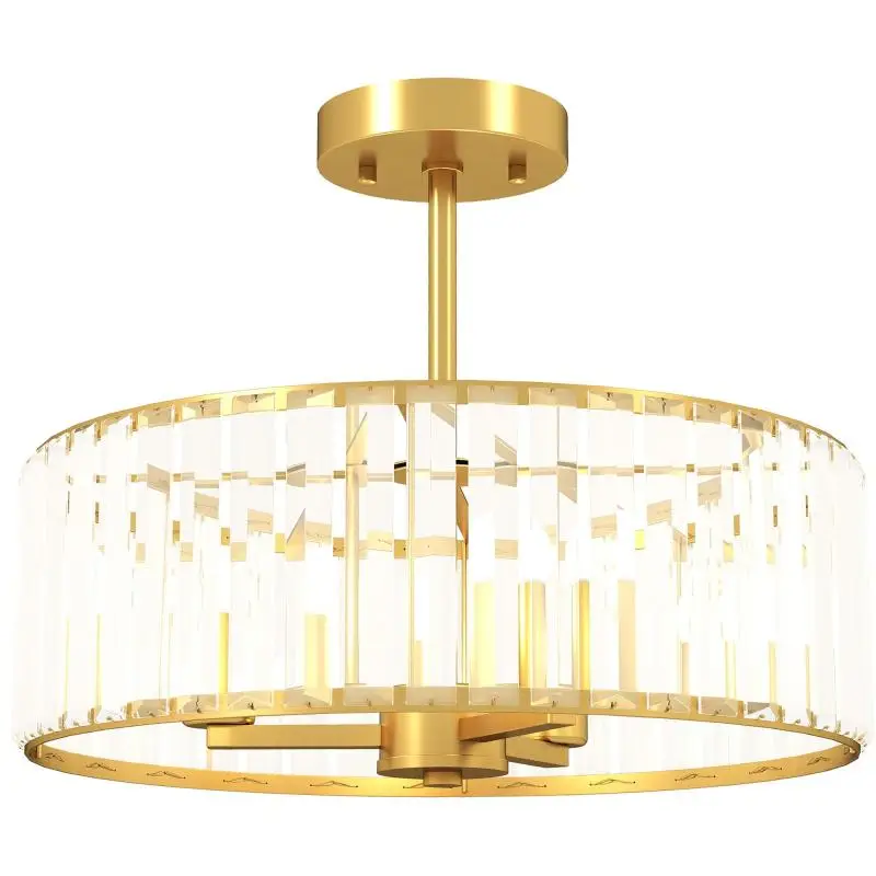 Ceiling Light with Crystal Shade, 3 Bulbs