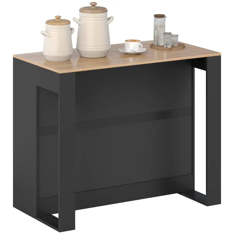 Kitchen Island Bar Counter with 3 Shelves